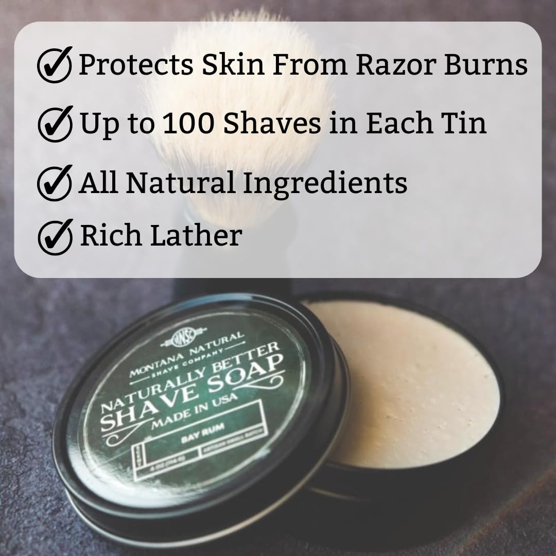 MNSC Mountain Man Artisan Small Batch Shave Soap for a Naturally Better Shave - Smooth Shave, Hypoallergenic, Prevent Nicks, Cuts, and Razor Burn