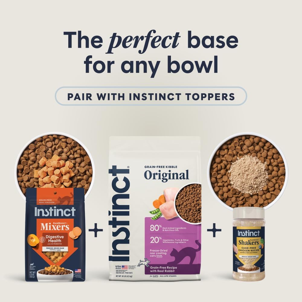 Instinct Original Dry Cat Food, Raw Coated Kibble, Real Chicken, 11 lb. Bag | Raw-coated kibble with cage-free chicken for strong muscles, digestive health, and healthy skin & coat, grain-free
