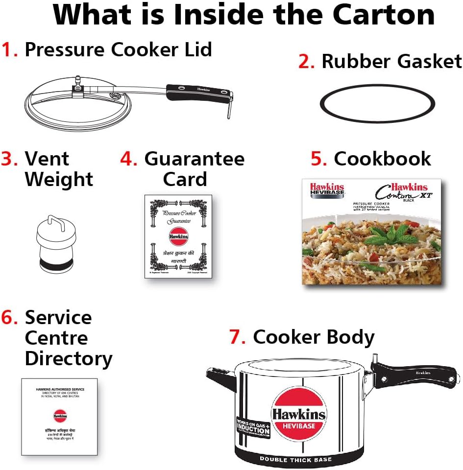 Hawkins Aluminium 5 Litre Hevibase Pressure Cooker, Induction Inner Lid Cooker, Silver (Ih50)