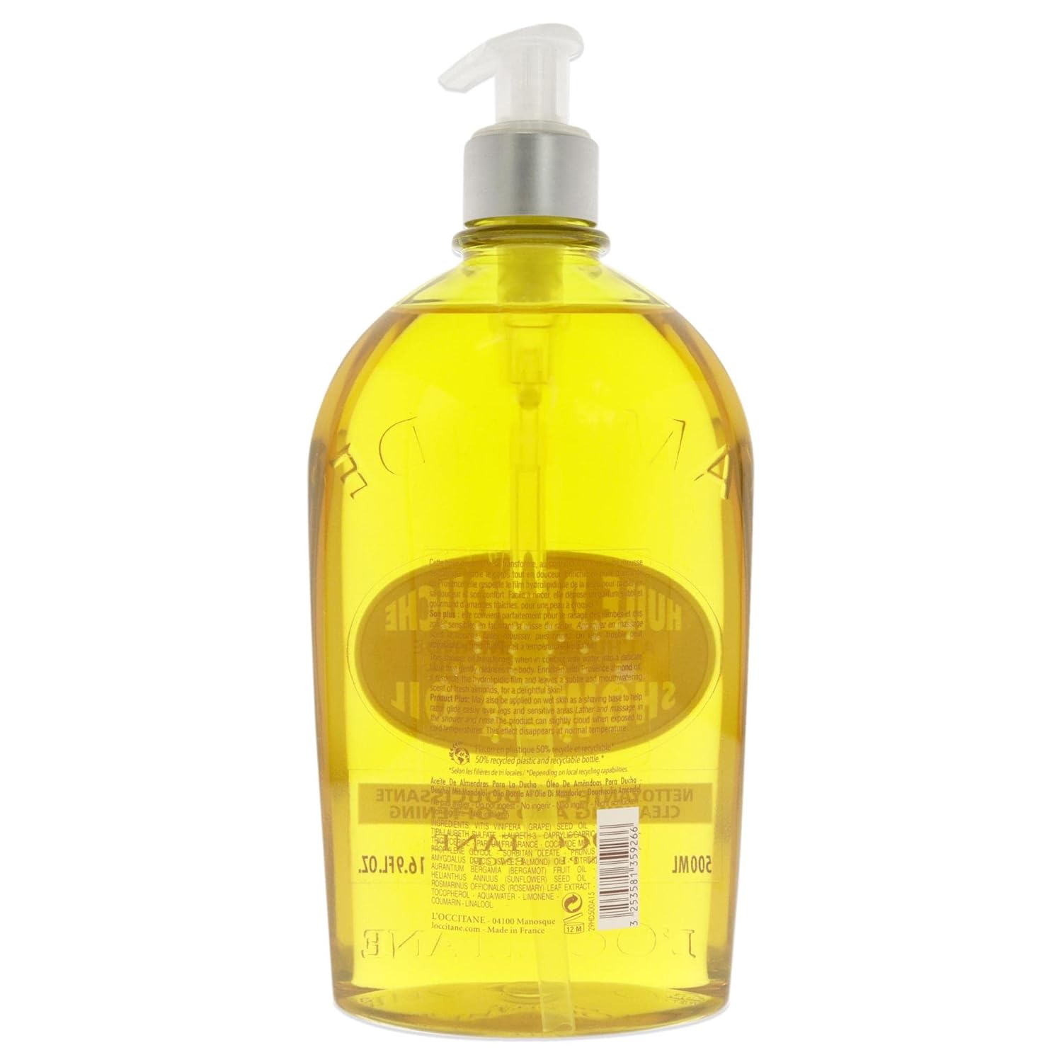 L'OCCITANE Almond Shower Oil, Cleansing Body Wash & Shaving Base, Vegan | Purifies & smooths, non-drying, milky lather, gentle, nourishes, versatile, daily use, self-care essential, luxury skincare