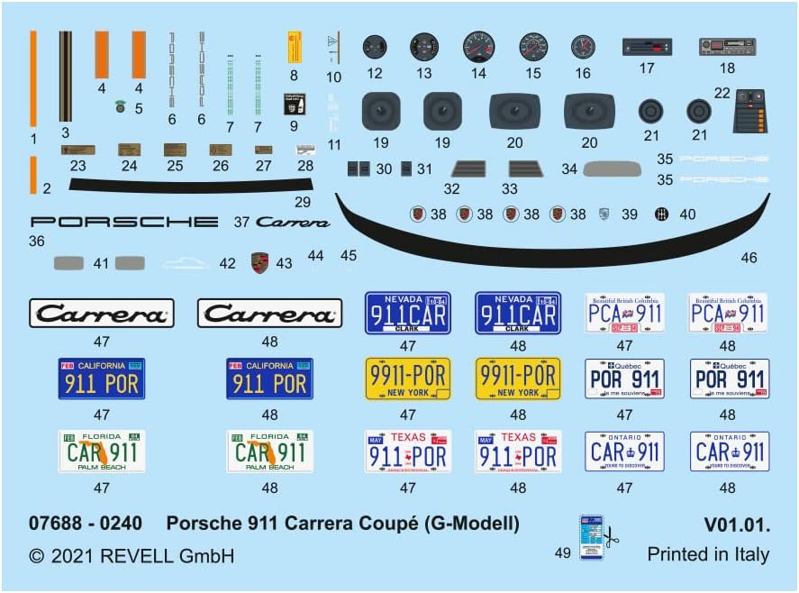 Revell Porsche 911 G Model Coupe Plastic Car Model Building Kit 1:25 Scale