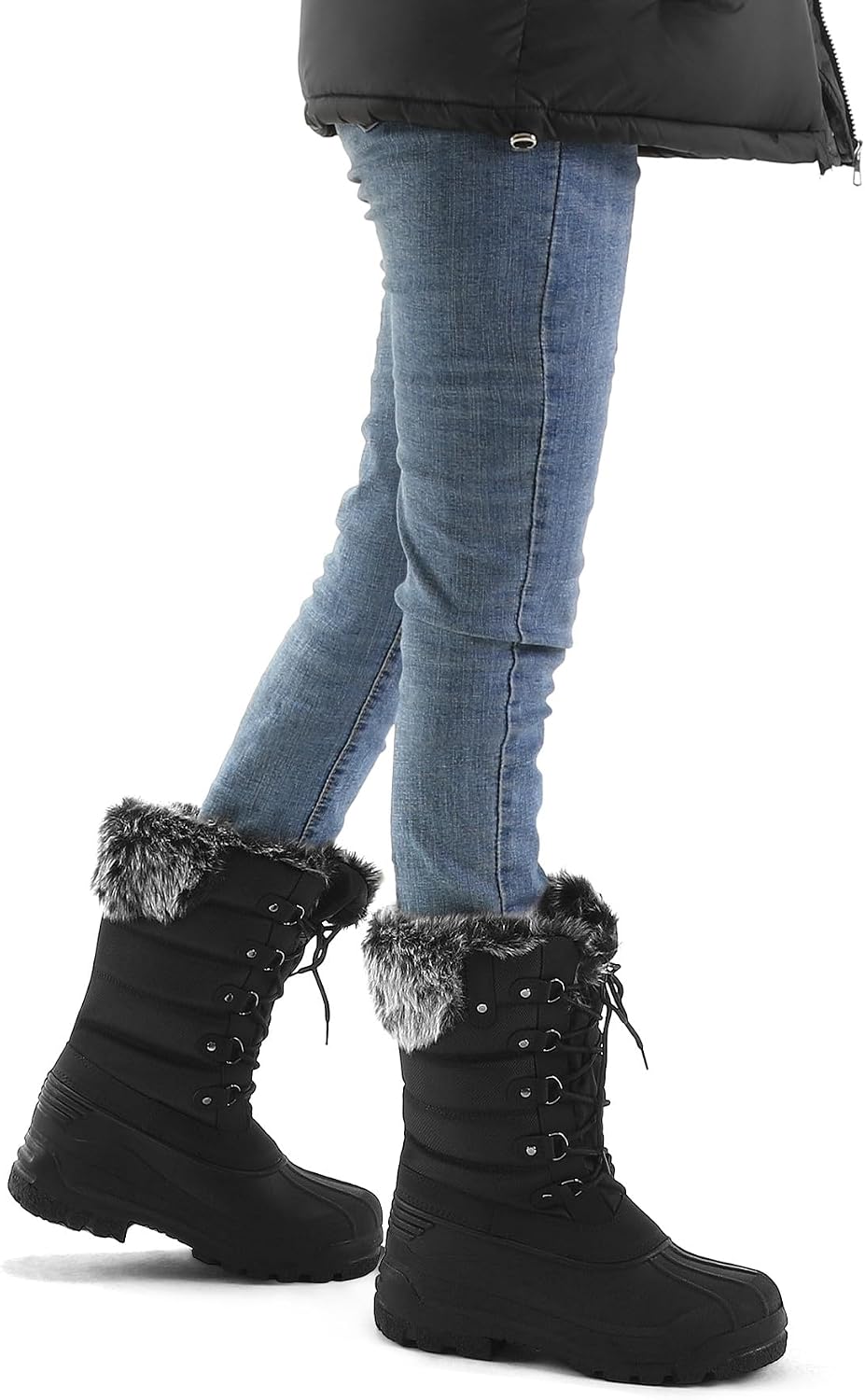 mysoft Women's Snow Boots Waterproof Mid-Calf Winter Boots