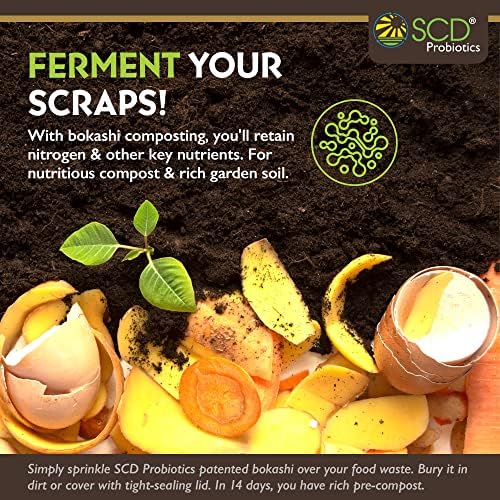 All Seasons Bokashi Compost Starter 2 lbs (1 Gallon) - Dry Bokashi Bran for Kitchen Compost Bin, Compost Food Pet Waste Quickly & Easily with Low Odor by SCD Probiotics | Fermented Wheat Bran, Reduces Odor, Absorbs Moisture, Compost Accelerator, For Kitc…