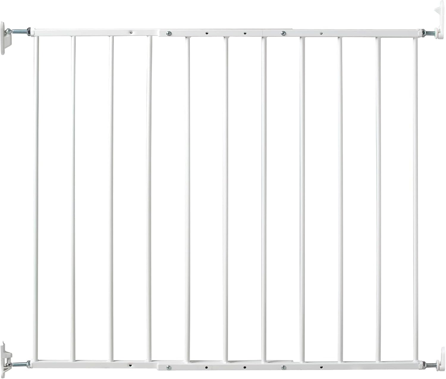 KidCo 24.75-42.5" Safeway Walk Through Baby Gate for Stairs and Doorways | No-Trip Top of Stairs Baby Gate No Bottom Bar | Quick-Release Mounted Hardware for Security and Easy Removal (Black)
