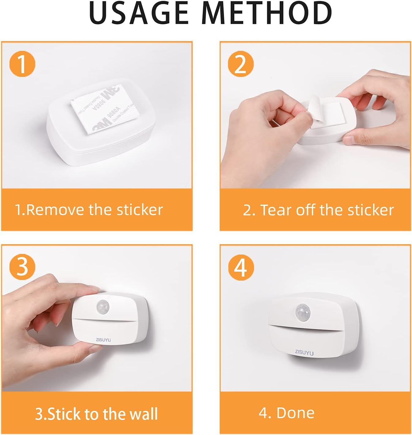 ZISUYU 6-Pack Mini Motion Sensor Night Light Indoor Battery Operated