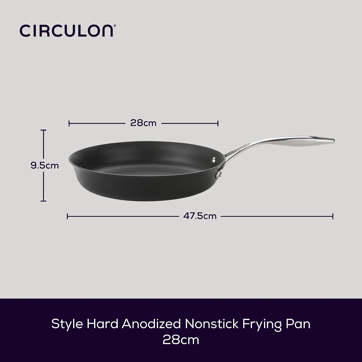 Circulon Style Hard Anodised Sauteuse, 24cm/2.8L