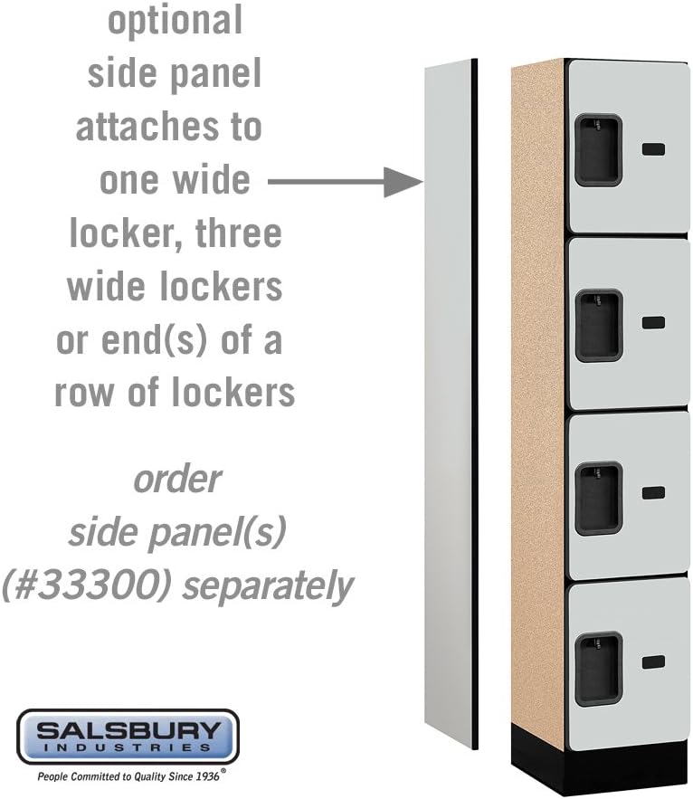 Salsbury Industries Four Tier Designer Wood Locker, Mahogany, 6' 3" x 18"