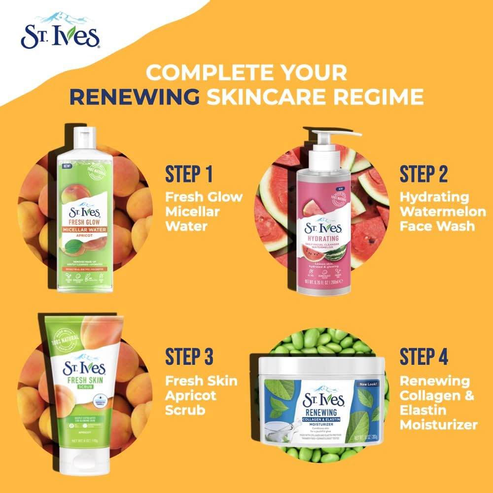 St. Ives Collagen Elastin Face Moisturizer for Dry Skin, Paraben free and Non Comedogenic, 10 oz