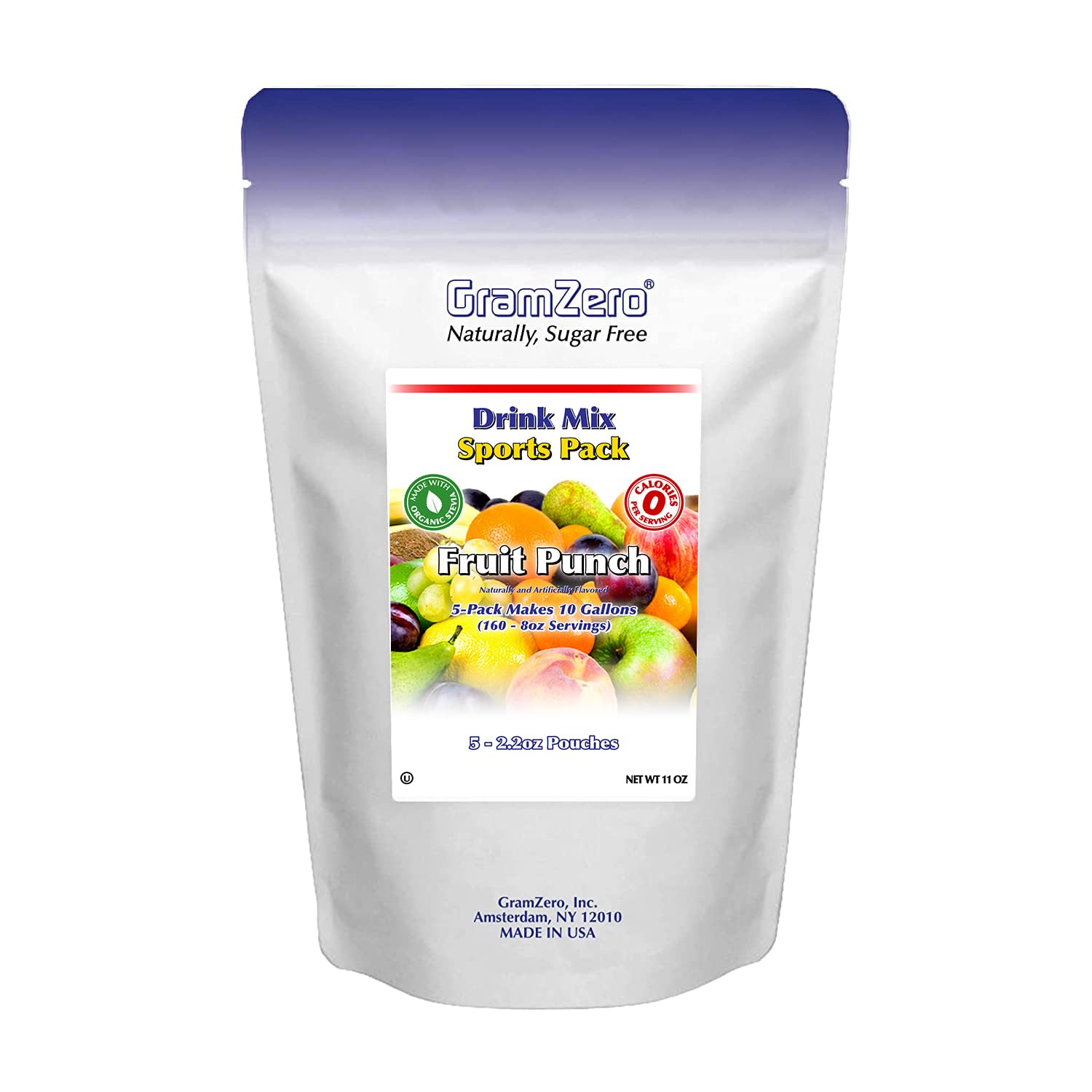 GramZero Grape Sugar Free Drink Mix Sports Pack, Great For Nutrition Club Loaded Teas, Zero Calorie, Stevia Sweetened