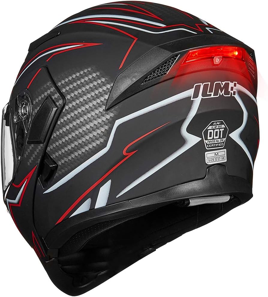 ILM Motorcycle Dual Visor Flip up Modular Full Face Helmet DOT Model 902/902L