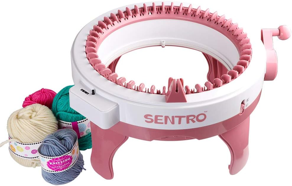 Umootek SENTRO 40 Needles Knitting Machine with Electric Adapter, Knitting Board Rotating Double Loom, Smart Weaving Loom Round Knitting Machines