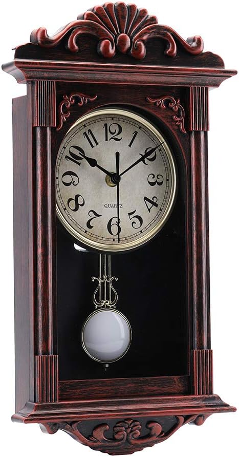 jomparis Pendulum Wall Clock Gifts for Dad, Dad Gifts for Christmas Retro Quartz Decorative Battery Operated Wall Clock for Living Room, Office