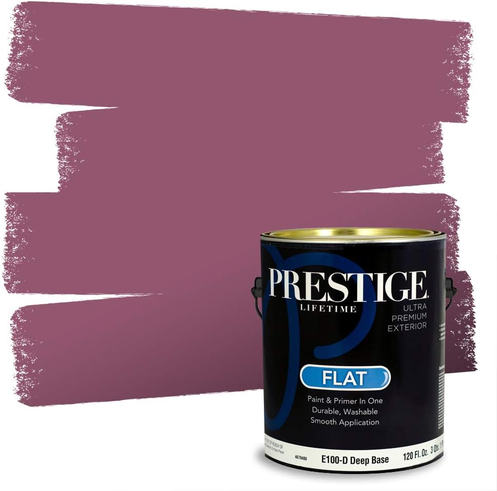 PRESTIGE Paints Exterior Paint and Primer In One, 1-Gallon, Satin, Comparable Match of Sherwin Williams* Grandeur Plum*