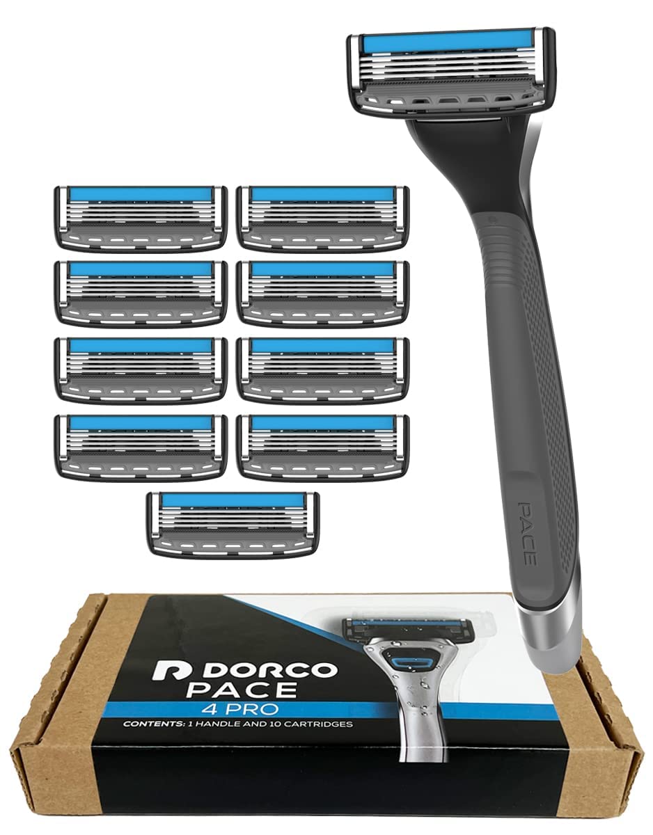 Dorco Pace 4- Four Blade Razor Shaving System- Value Pack - 16 Cartridges (No Handle)