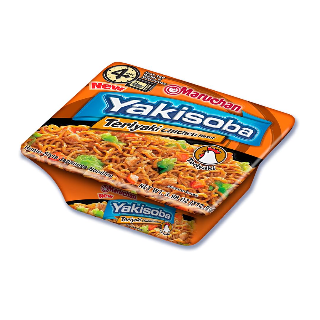 Maruchan Yakisoba, Spicy Chicken Flavor – Stir-Fried Japanese Instant Ramen Noodles, High Protein Microwavable Meal – 4.11 Oz. (8 Pack)