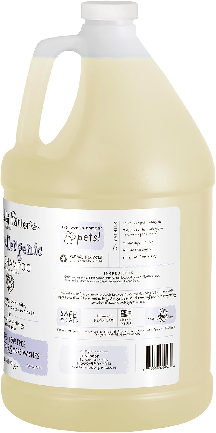 Bobbi Panter Soothing Dog Shampoo Tea Tree, Lavender, Cucumber & Oat Protein – Natural Formula for Sensitive Skin & Irritation Relief, Tear-Free, 30:1 Concentrate, Made in USA, 14 oz