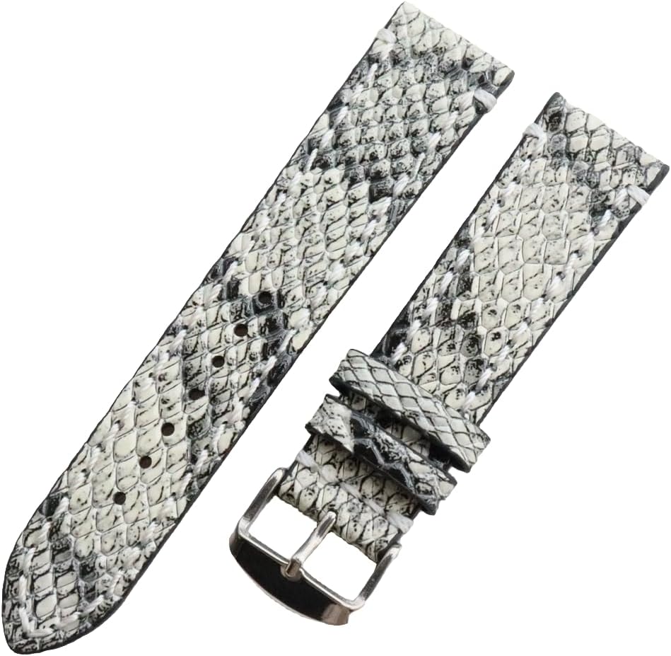 Moran Genuine Leather Watch Band 18mm 19mm 20mm 21mm 22mm 23mm 24mm Calf Grain Watch Strap for Men and Women 18mm Black-Silver Buckle