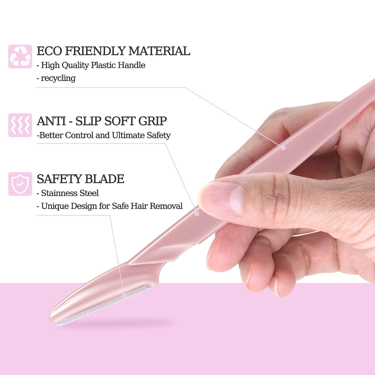 40pcs Dermaplane Razor for Women Face, Stainless Steel Eyebrow Razor