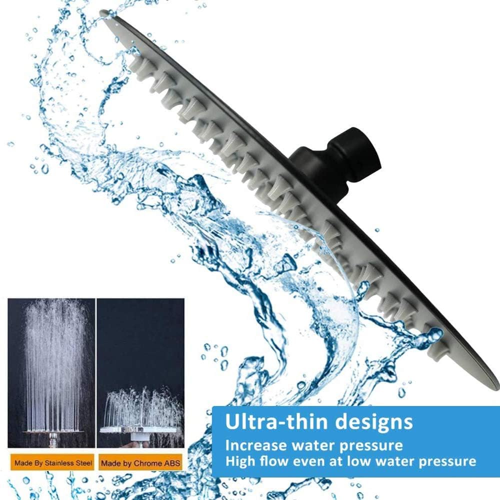 NearMoon Rain Shower Head, Ultra-Thin Design-Pressure Boosting, Awesome Some Experience, High Flow Stainless Steel Rainfall Head (10 Inch