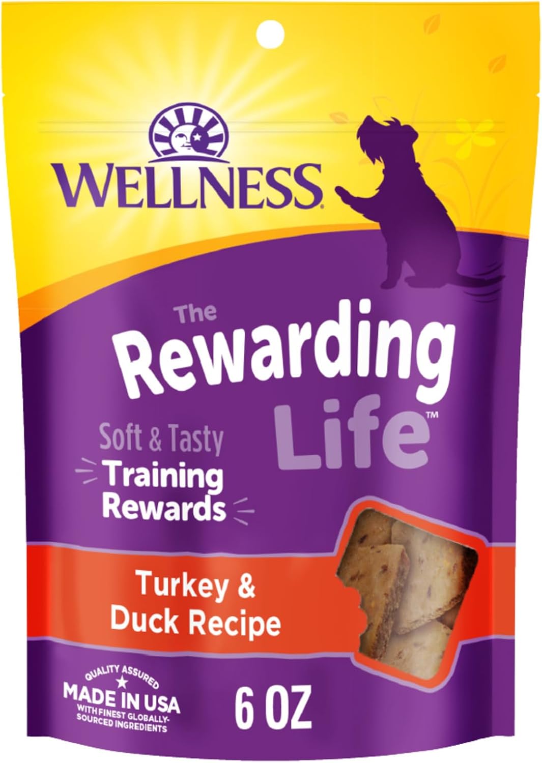 Wellness Rewarding Life Soft Dog Training Treats, Natural, Grain Free, Lamb and Salmon Recipe, 6 oz Bag