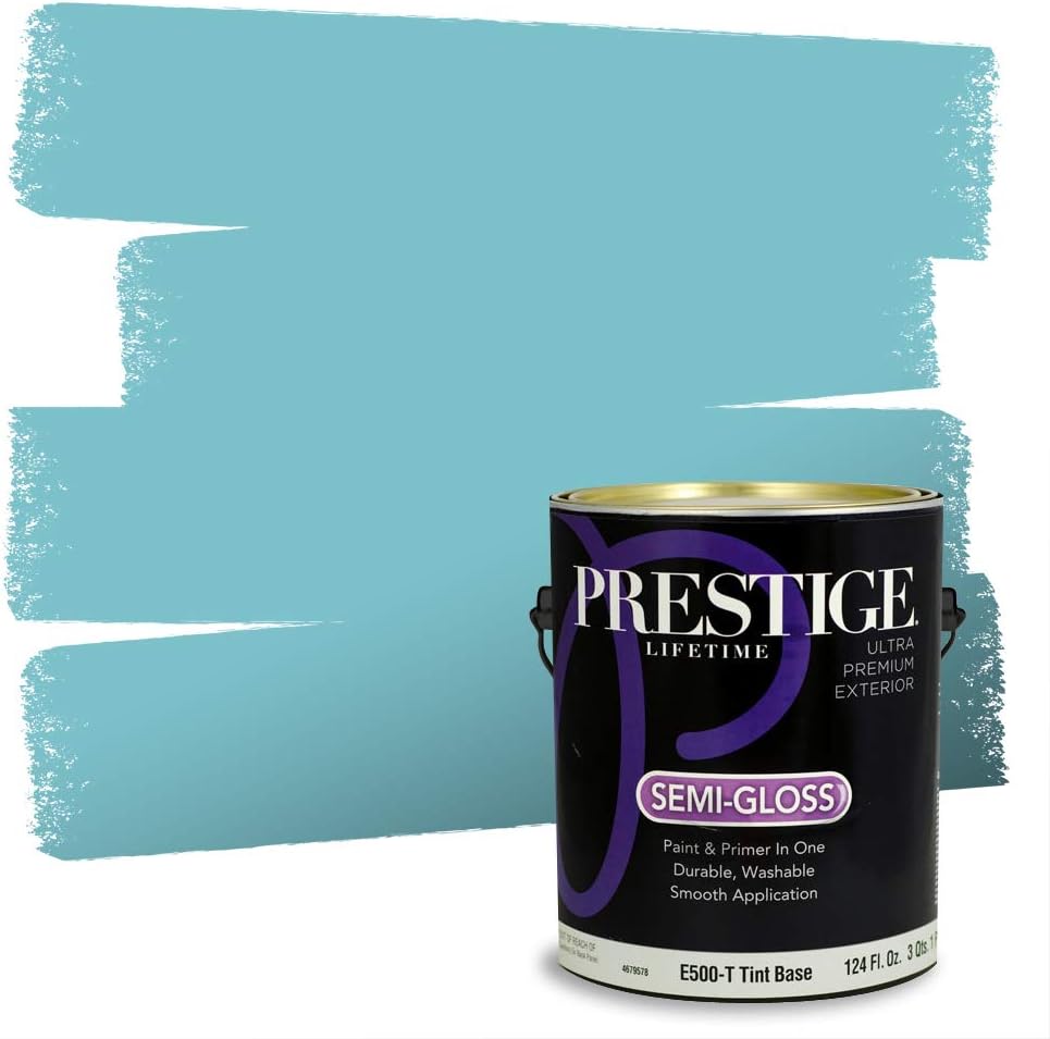 PRESTIGE Paints Exterior Paint and Primer In One, 1-Gallon, Satin, Comparable Match of Sherwin Williams* Blue Nile*