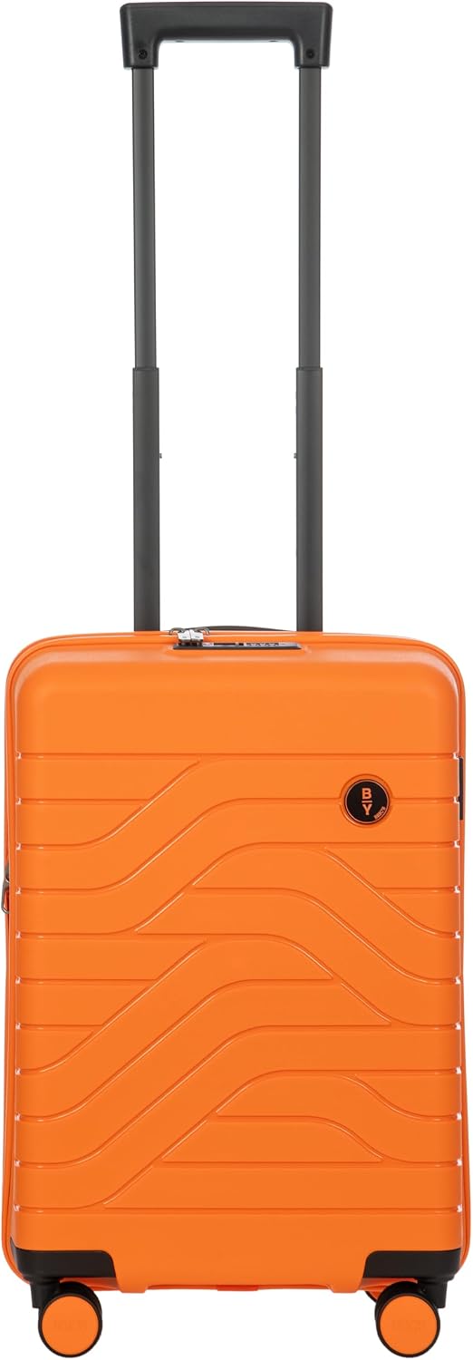 Bric's B|Y Ulisse Checked Luggage with Spinner Wheels – Expandable Lightweighted Hard Shell Suitcase, TSA Combination Lock - Removeable Wash Bag Included - 30 Inch, Mango