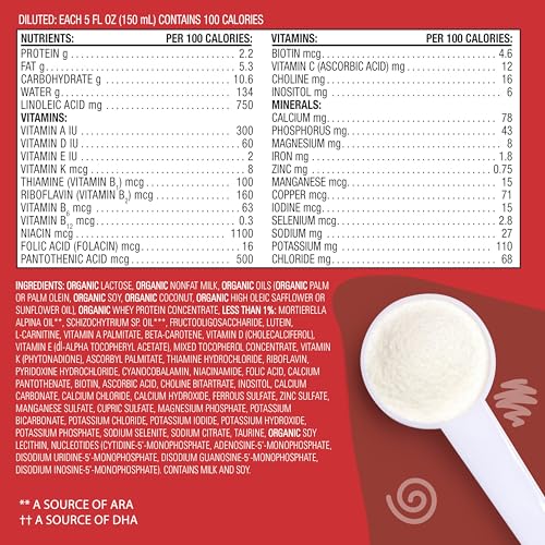 Earth's Best Organic Baby Formula for Babies 0-12 Months, Powdered Dairy Infant Formula with Iron, Omega-3 DHA, and Omega-6 ARA, 32 oz Formula Container