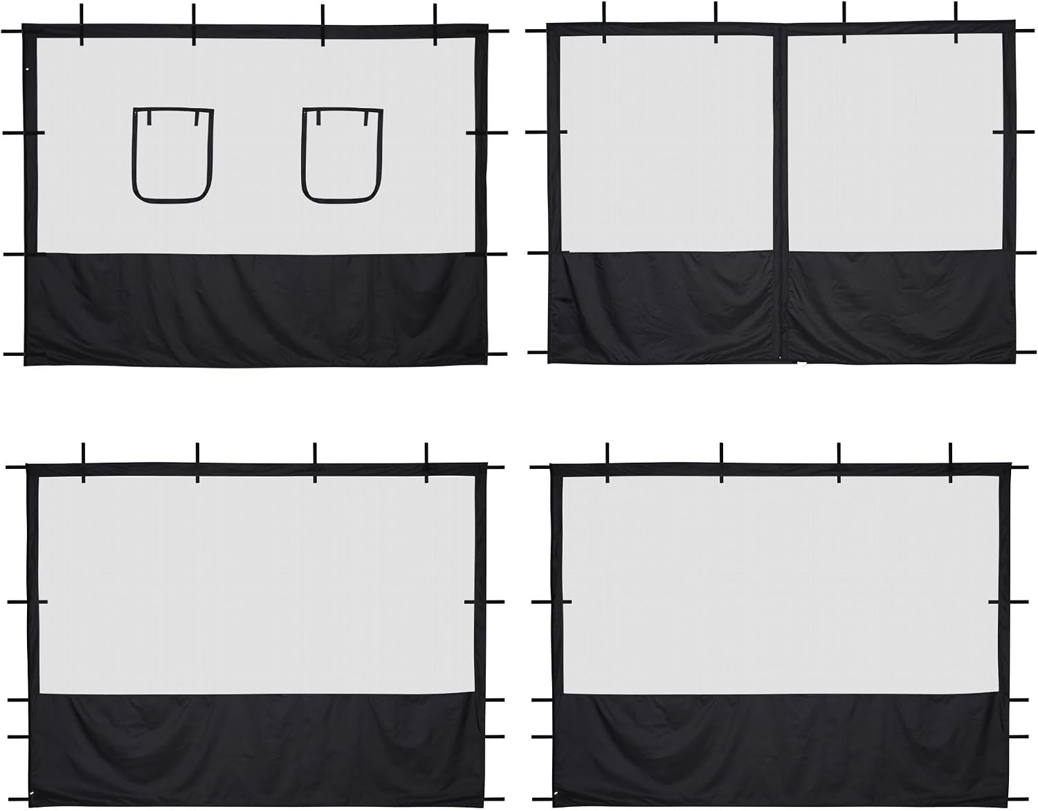 Yescom Pop Up Canopy Half Mesh Sidewall with Window 10x10Ft for Food Booth