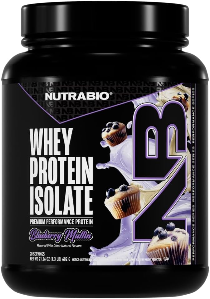 NutraBio 100% Whey Protein Isolate Protein Powder, 25g Protein with Complete Amino Acid Profile, Non-GMO, Soy & Gluten Free, Low Carb, Low Calorie Whey Protein Powder, Raw Unflavored, 20 Servings