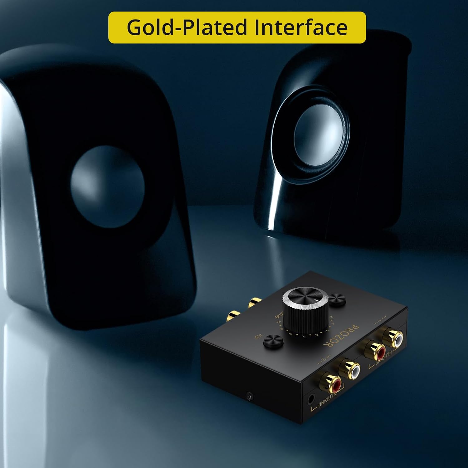 PROZOR RCA Stereo Audio Switcher - 2 in 1 Out R/L Stereo Audio Switch