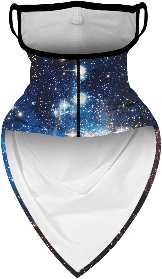 YAYOUREL Neck Gaiter Face Mask Bandanas for Men Women UV Face Scarf Cover Ear Loop Hole Facemask for Fishing Running Cycling