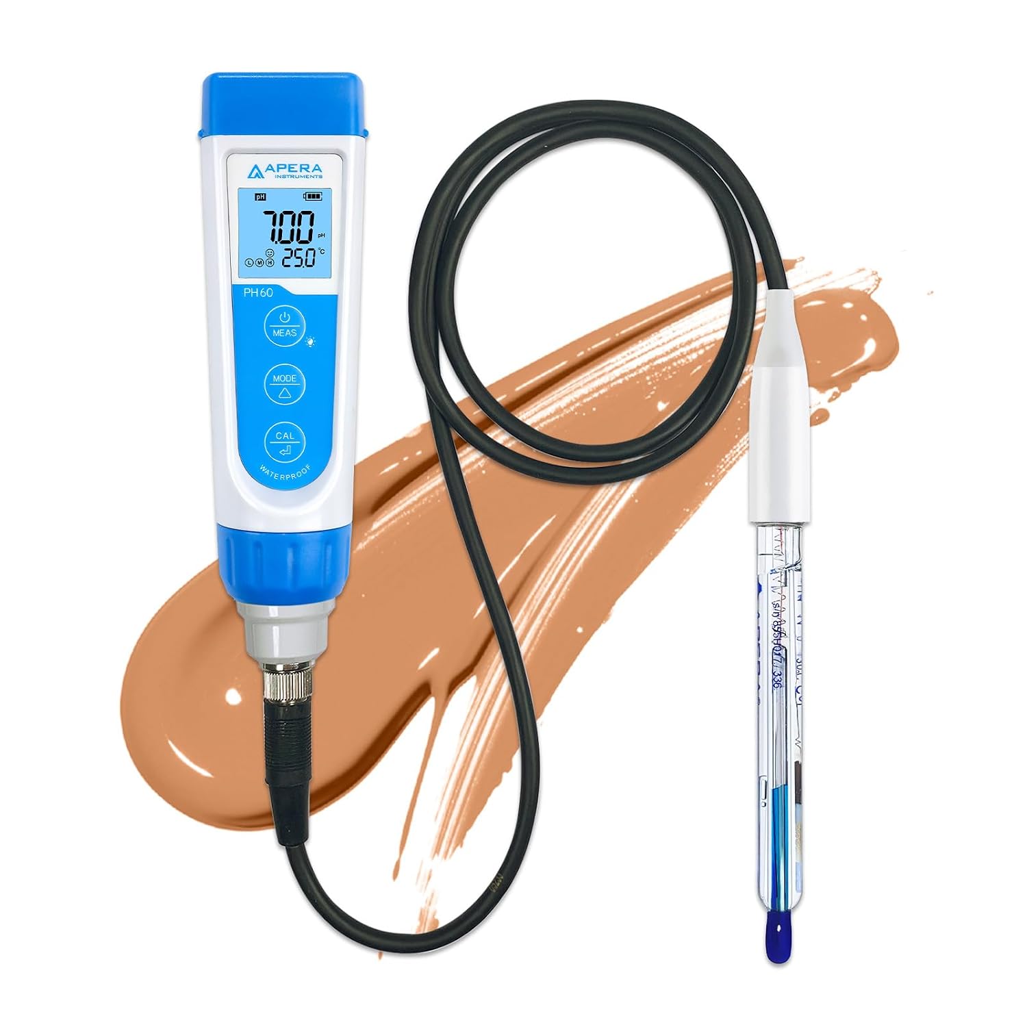 Apera Instruments AI311 Premium Series PH60 Waterproof pH Pocket Tester Kit, Replaceable Probe, ±0.01 pH Accuracy, Lcd display