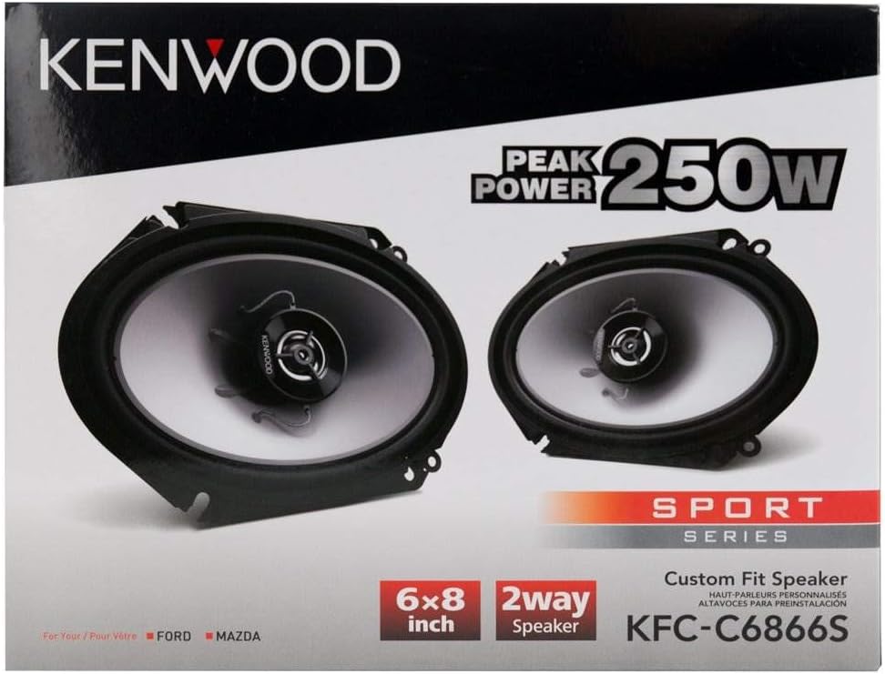 Kenwood KFC‑C6866S 6x8 2‑Way 250 Watt Car Stereo Speakers - Pair