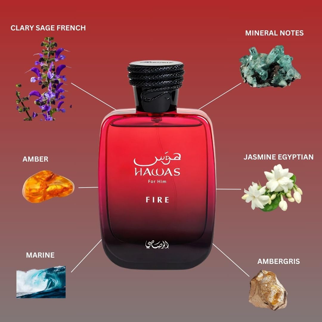 Rasasi Hawas For Men Eau De Parfum Spray 100ML (3.4 Oz) - Long Lasting Arabian Perfume, Premium Perfume Men, Ideal for Special Occasions & Daily Elegance, A Bold and Captivating Fragrance