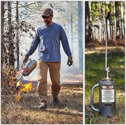 Forestry Suppliers Sure-Seal Double-Bottom Drip Torch | Heavy Duty 15 Gauge Aluminum Canister | Big Mouth for Easy Filling | Fuel Trap & Check Valve