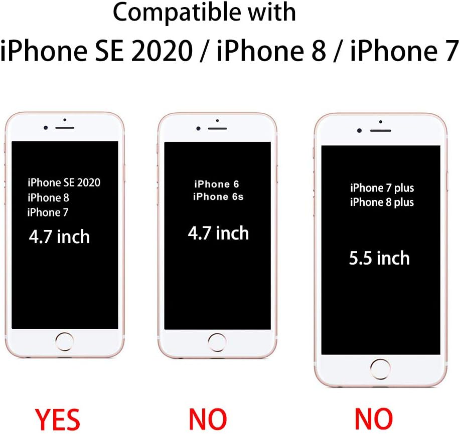TENOC Phone Case Compatible with iPhone SE (2nd 2020 and 3rd 2022 Generation) & iPhone 7 & iPhone 8, Clear Case Shockproof Protective Bumper Slim Cover for 4.7 Inch