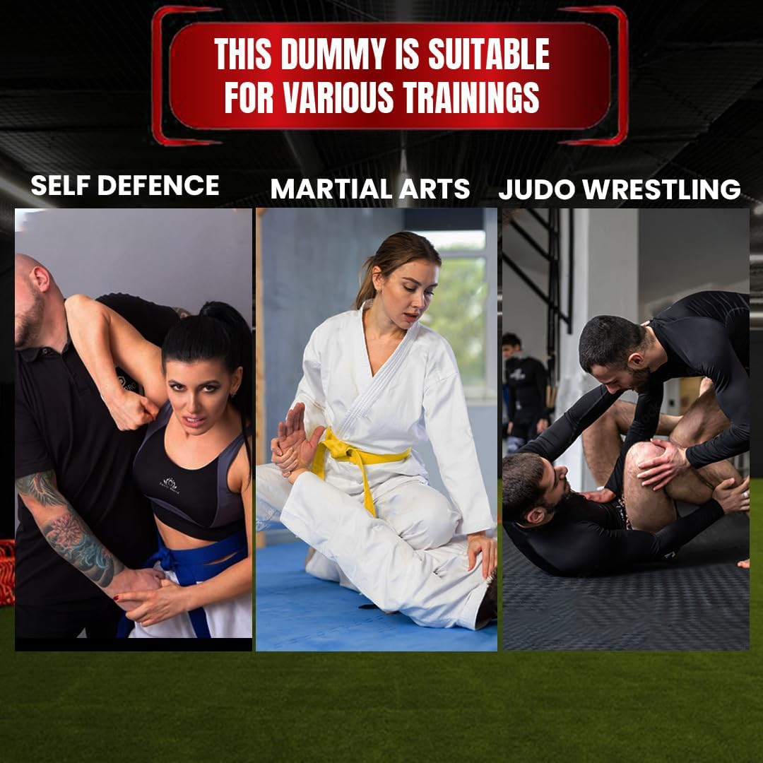 Bestzo MMA Grappling Dummy for Adult,Wrestling Dummy Jiu Jitsu, Judo Punching Bag Sparring Self Defense Training Dummy Black - Unfilled