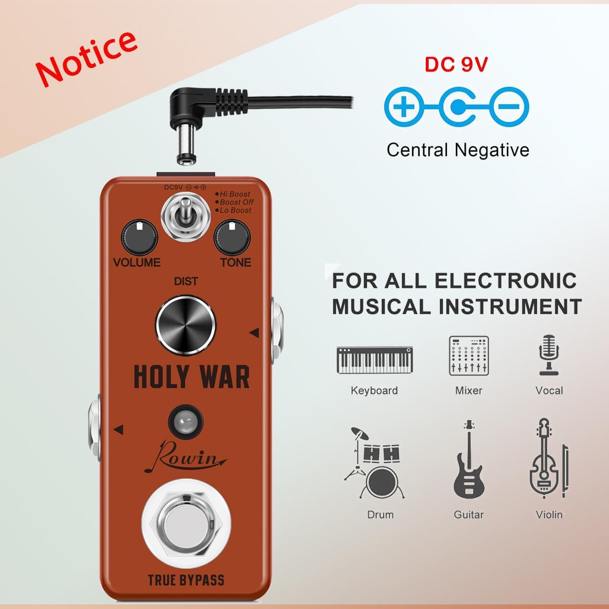 Vintage Vacuum Bluesy Guitar Effect Pedal,Electric Guitar Effect Sound Low Key Mild Clipping
