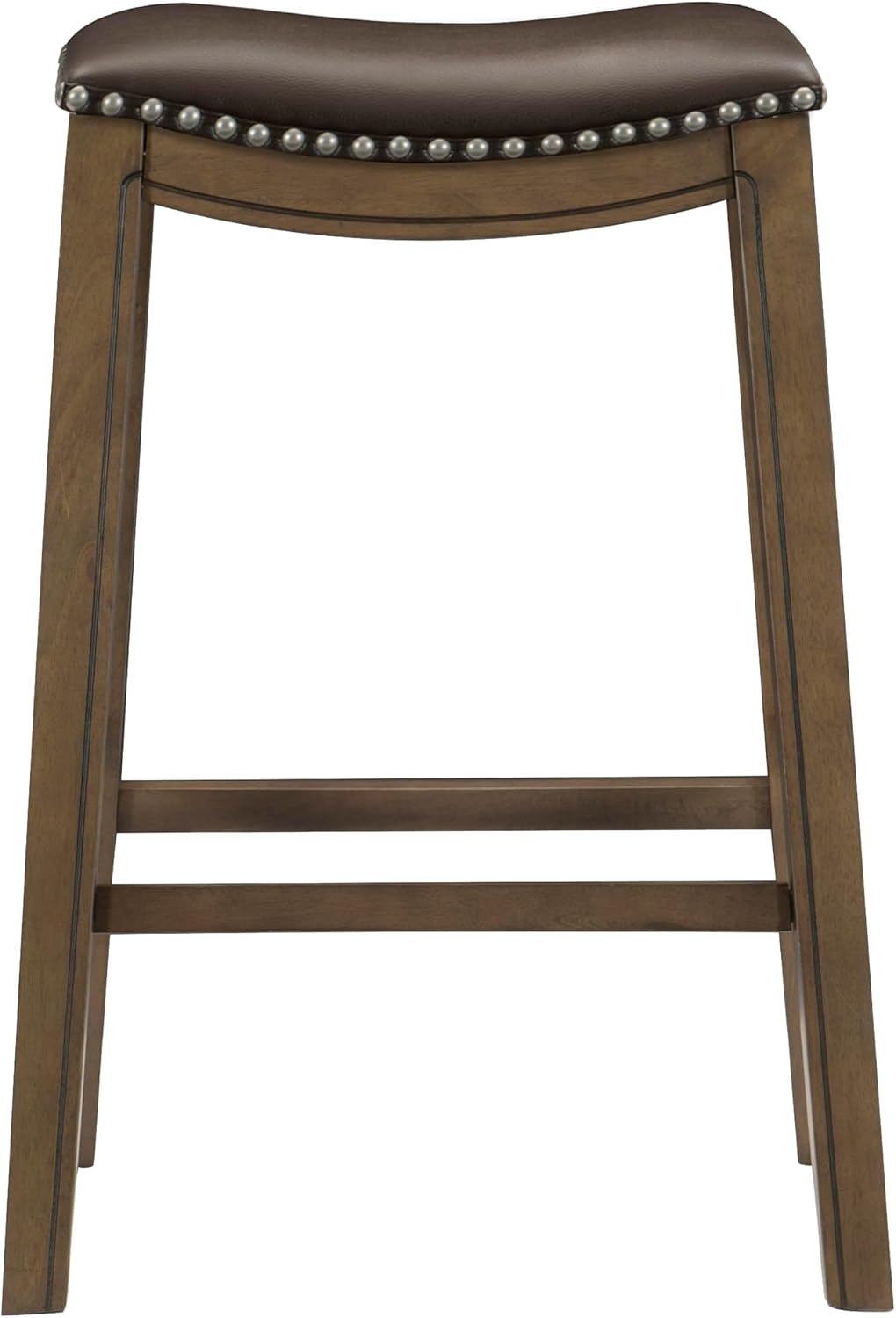 Lexicon Ordway Solid Wood Counter Height Stool - Saddle Kitchen Stool Counter Height Stools for Dining, Armless Chair Seating Options, Perfect for Casual Entertaining Spaces, 25" SH, Black