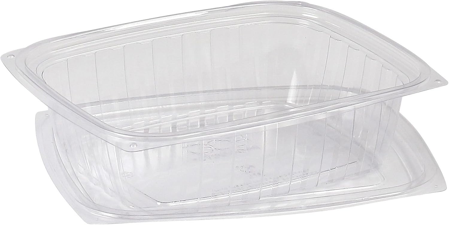 Eco-Products EPRC32 Renewable & Compostable Rectangular Deli Containers - 32oz., 50 Per Pack (Case of 4 Packs), clear
