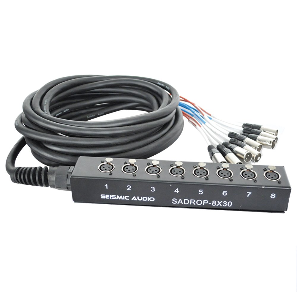 Seismic Audio SADROP-6x30 6 Channel Drop Snake Cable, 30-Feet Pro Audio Sub Snake