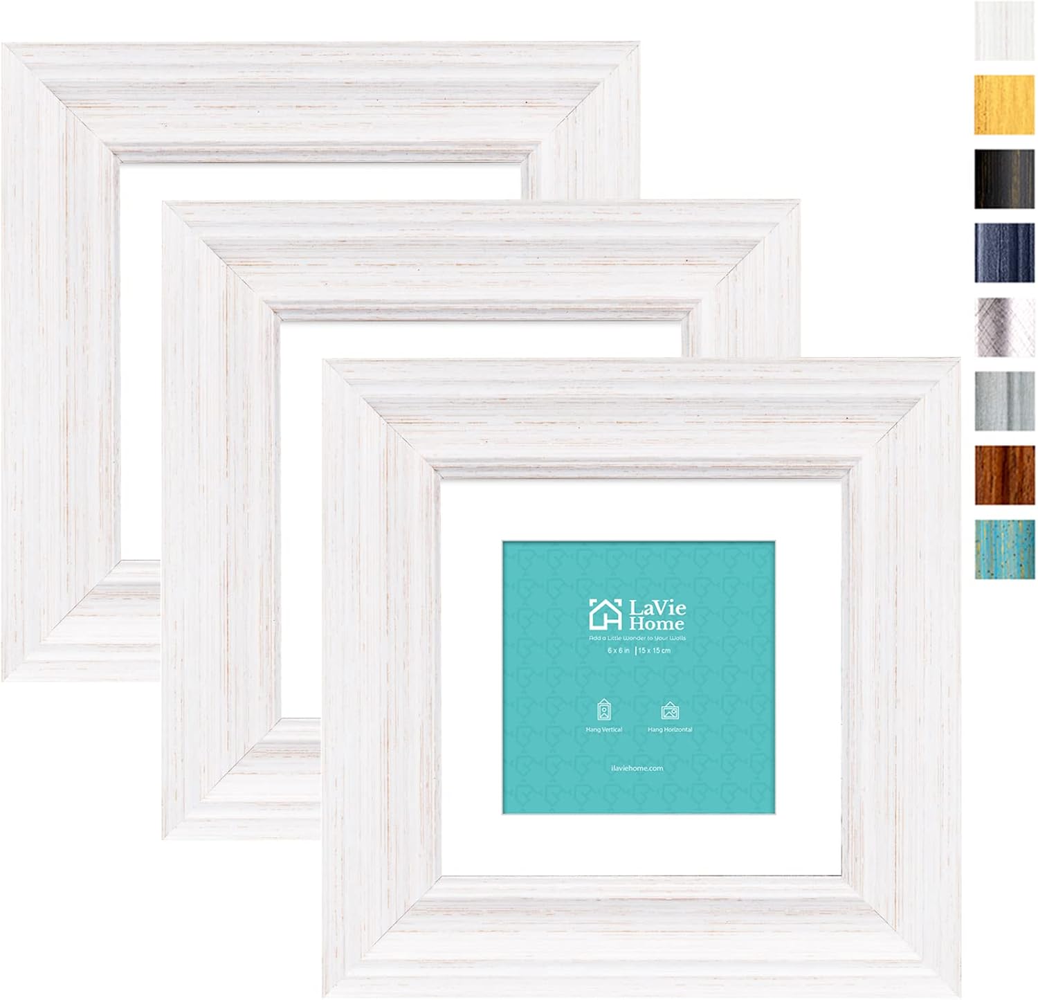 LaVie Home 8x8 Picture Frames (1 Pack, Gold) Square Photo Frame Set with High Definition Glass for Wall Mount & Table Top Display