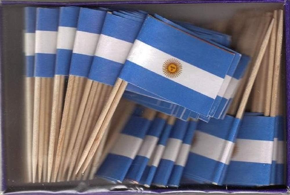 One Box of 100 Nicaragua Toothpick Flags, 100 Small Mini International Flag Cupcake Toothpicks or Cocktail Picks