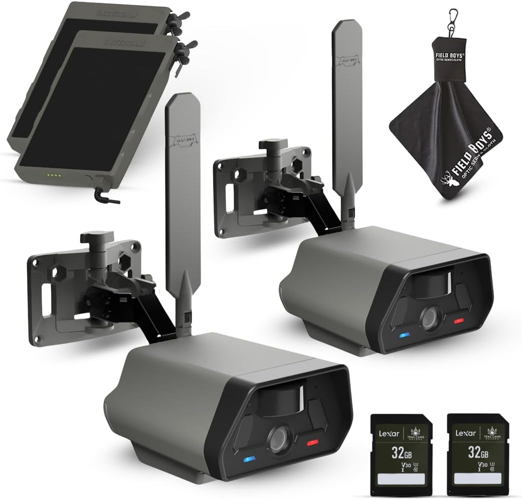 TACTACAM Defend Cellular Security Camera 2-Pack Bundle – 2 Solar Panels + 2 Lexar 32GB SD Cards – 4G LTE No WiFi Needed – Wireless Outdoor