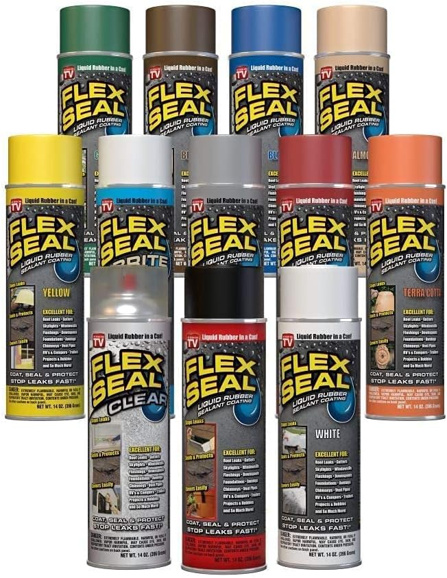Flex Seal, 14 oz, 2-Pack, Black, Stop Leaks Instantly, Waterproof Rubber Spray On Sealant Coating, Perfect for Gutters, Wood, RV, Campers, Roof Repair, Skylights, Windows, and More