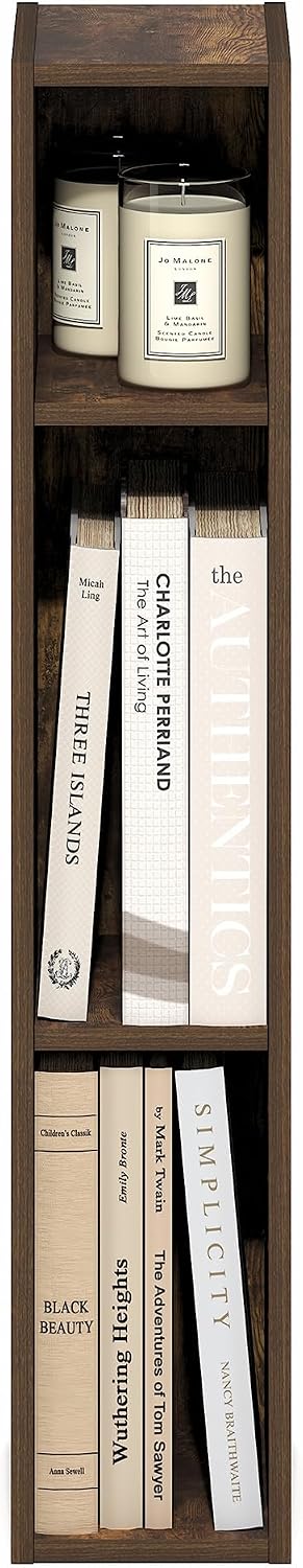Furinno LUDER Book Shelf, 6-Tier Tall Modern Bookshelf, Bookcase with Open Shelves, 9.3 x 12 x 71, for Living Room, Bedroom, Home Office, White