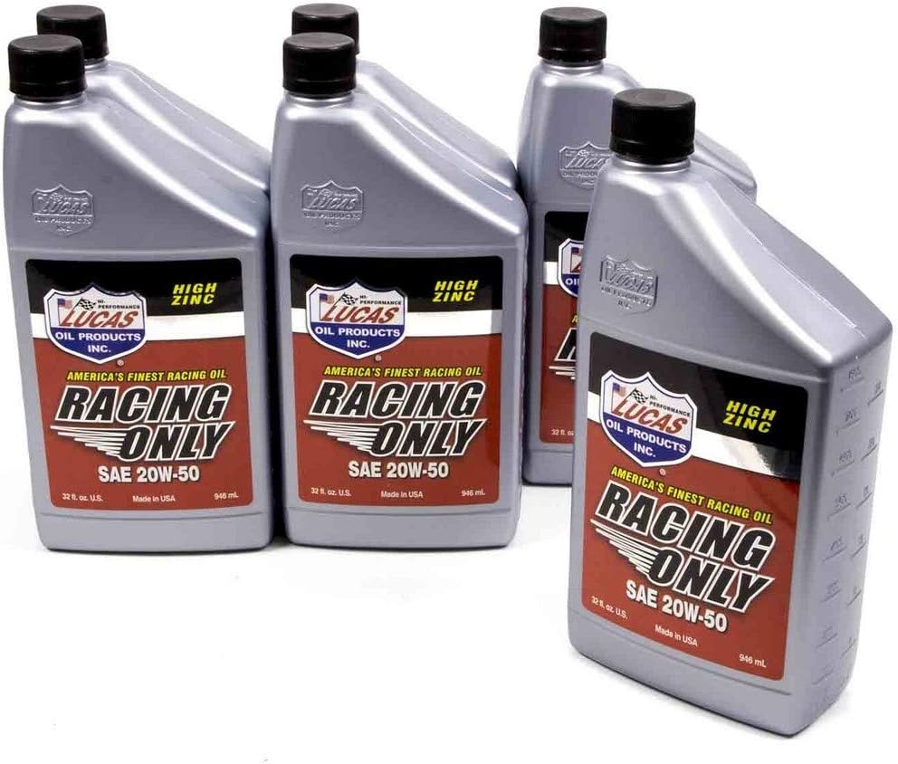 Lucas Oil SAE 20W-50 Racing Engine Oil, 5 Quart (Pack of 1)