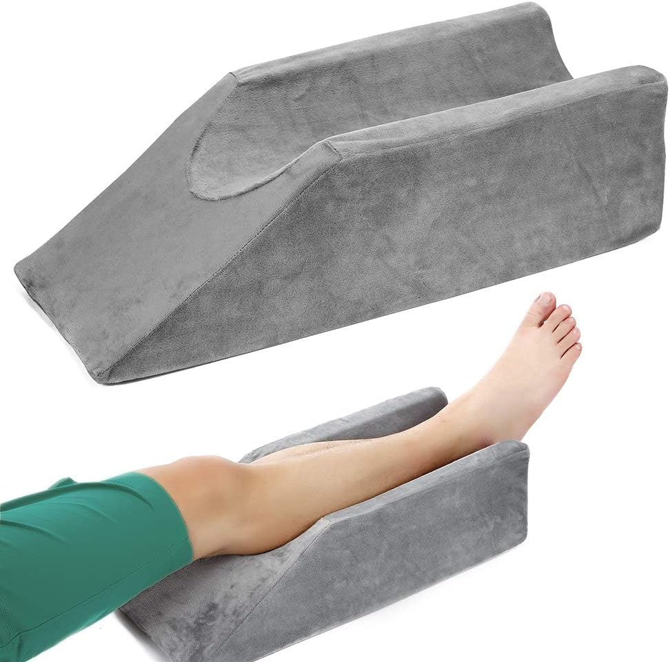 Zelen Elevation Pillow Bed Wedge for Legs Sleeping Foam Wedge Elevated Pillows Ortho Cushion Riser Knee Ankle Support Rest Legs Bolster Elevator