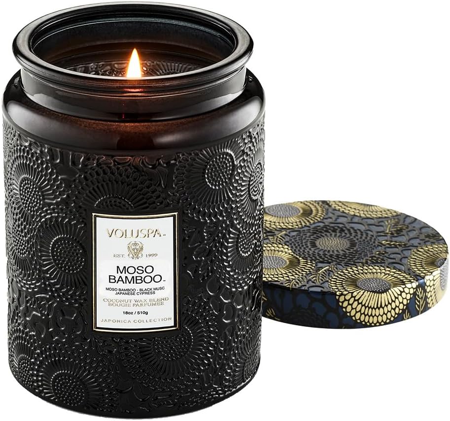 Voluspa French Cade Lavender Large Scented Candle Jar 18 Oz, 100 Hr Burn | Coconut Wax Blend in Decorative Glass, Clean Even Burn, USA Handcrafted Gift for Hosts, Fragrance Lovers & Relaxed Rooms
