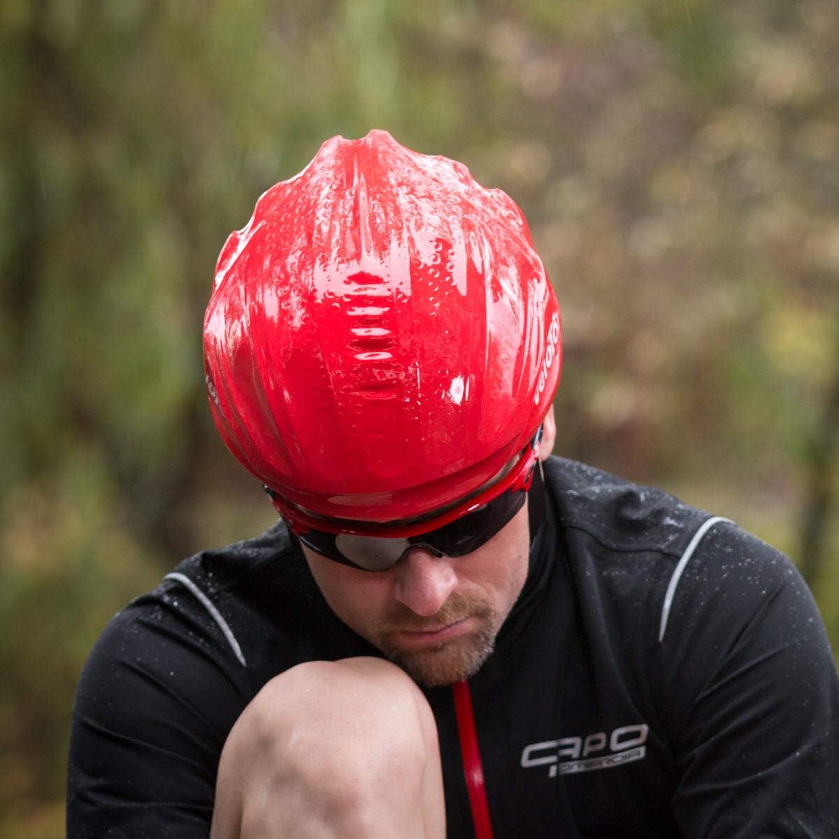 veloToze Cycling Helmet Cover, fits Most Bike Helmets - Keeps Wind, rain and Sun Away from Head; Bright Colors for Visibility